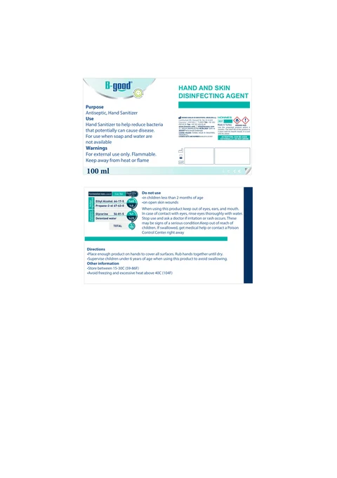 B-GOOD HAND AND SKIN DISINFECTING AGENT 포장