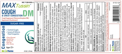 MAX Tussin Cough and Chest Congestion DM Sugar Free packaging