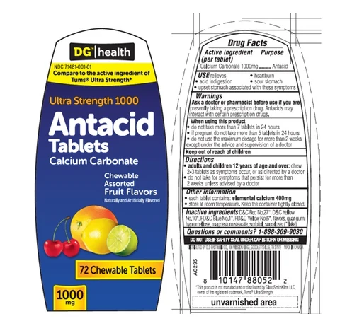 DGH Antacid Ultra Strength 1000 Fruit assorted 72ct 포장