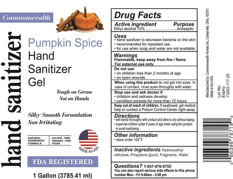 Commonwealth Pumpkin Spice Hand Sanitizer Gel 포장