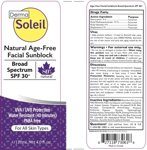 DERMA SOLEIL NATURAL AGE-FREE FACIAL SUNBLOCK SPF 30 포장