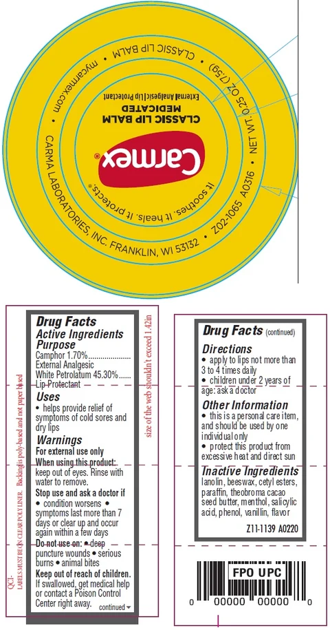 Carmex Classic Lip Balm Medicated 포장