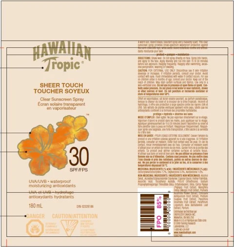 Hawaiian Tropic Sheer Touch SPF 30 packaging