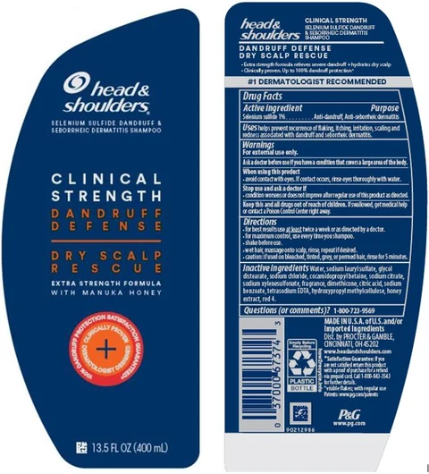 Head and Shoulders Clinical Strength Dandruff Defense Dry Scalp Rescue packaging