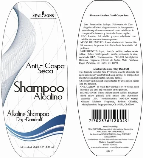 SPAI-SONS ALKALINE DRY-DANDRUFF 포장