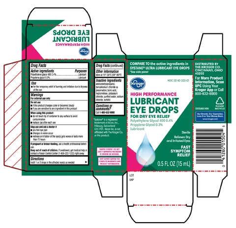 Kroger High Performance Lubricant Eye Drops 포장