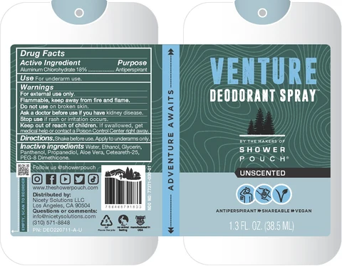 Venture Antiperspirant Deodorant (unscented) 포장
