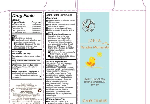 Tender Moments Baby Sunscreen Broad Spectrum SPF 50 Jafra packaging