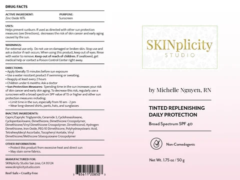 Tinted Replenishing Daily Protection packaging