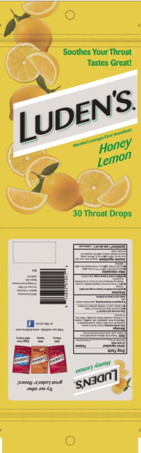 LUDEN’S HONEY LEMON Menthol lozenge Oral Anesthetic 30 Drops