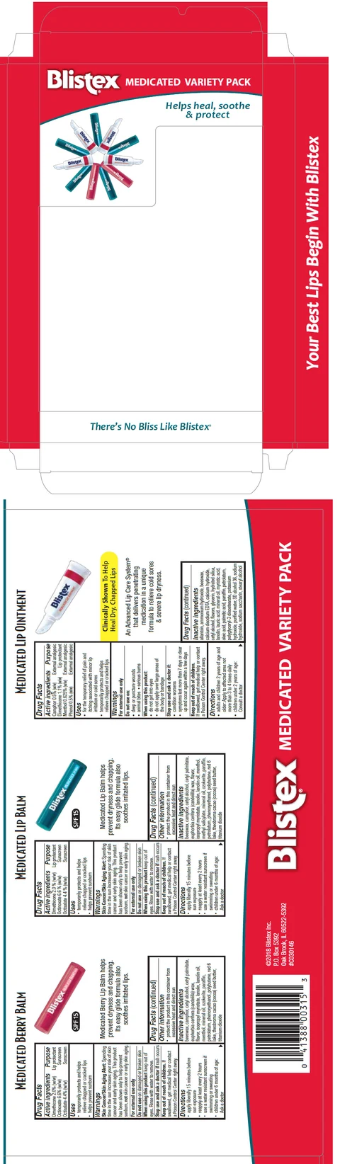 Blistex Medicated Lip Balm Variety Pack (Blistex Medicated Berry Lip Balm, Blistex Medicated Lip Balm, Blistex Medicated Lip) 포장