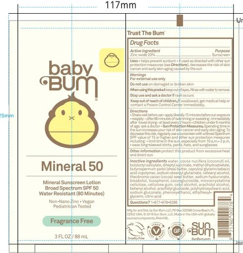 Baby Bum Mineral 50 Sunscreen 포장