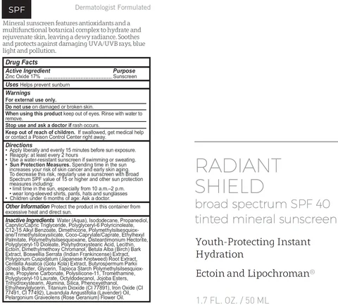 Radiant Shield Broad spectrum SPF 40 Tinted Mineral Sunscreen 포장