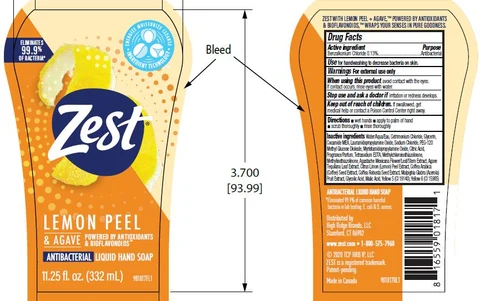 Zest Antibacterial Liquid HandLemon Peel 포장