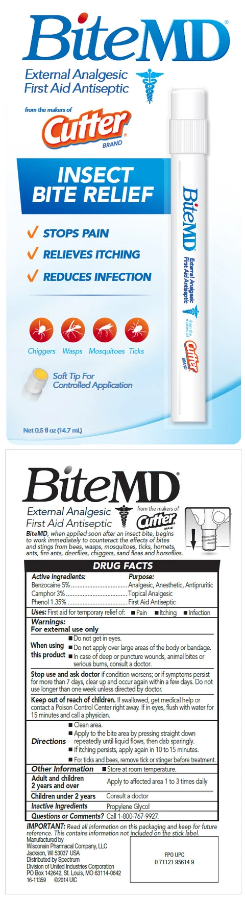 BiteMD External Analgesic First Aid Antiseptic 포장