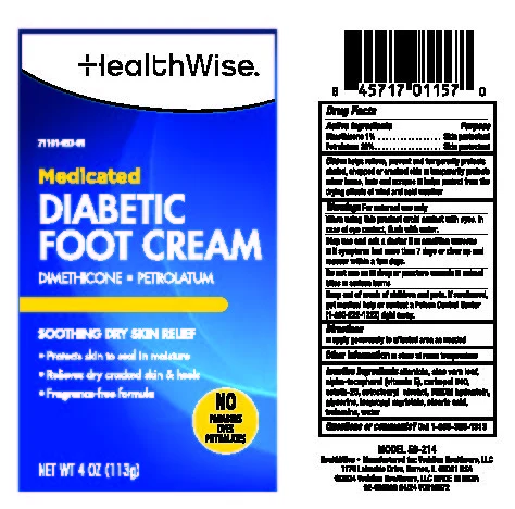 HealthWise Medicated Diabetic Foot Cream packaging