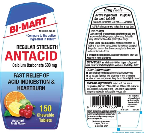 BI-MART Regular Strength Antacid 포장