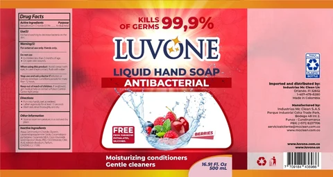 Luvone Hand antibacterial Berries packaging