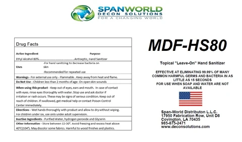 MDF-HS80 Hand Sanitizer 포장