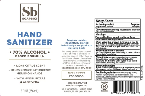 Instant Hand Sanitizer Citrus packaging