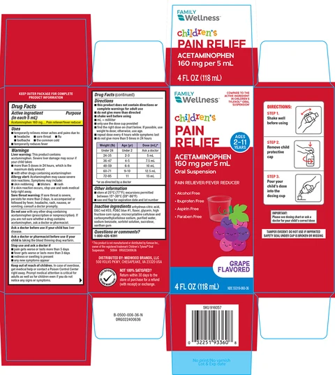 Childrens Pain Relief packaging