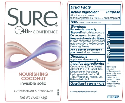 Sure Invisible Solid Nourishing Coconut 포장