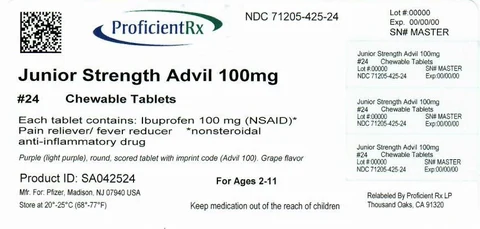 JUNIOR STRENGTH ADVIL 포장