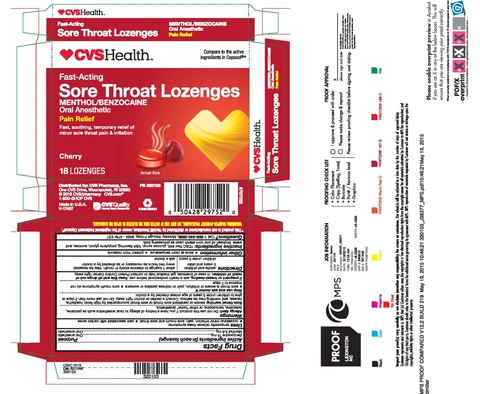 cherry sore throat lozenge packaging