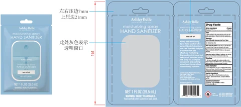 Ashley Belle Moisturizing Hand Sanitizer Sea Salt Air packaging