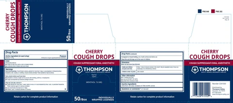 Thompson Cherry Cough Drops packaging