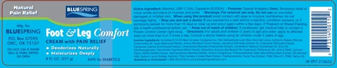 BLUE SPRING Foot and Leg Comfort Cream with Pain Relief 포장