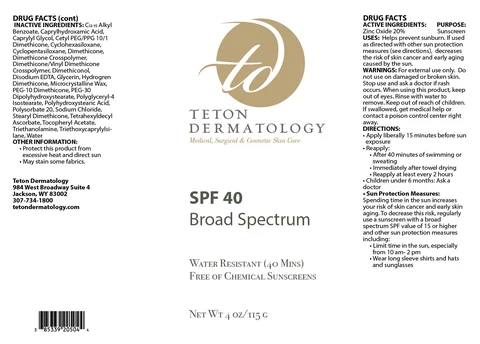 SPF 40 Broad Spectrum Non-Tinted 포장
