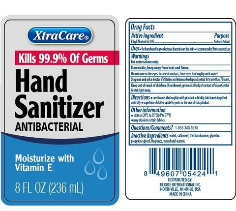 XtraCare Hand SanitizerMoisturize with Vitamin E packaging