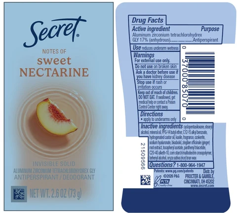 Secret Sweet Nectarine Invisible 포장