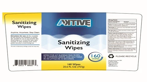 Aktive Sanitizing Wipes 포장