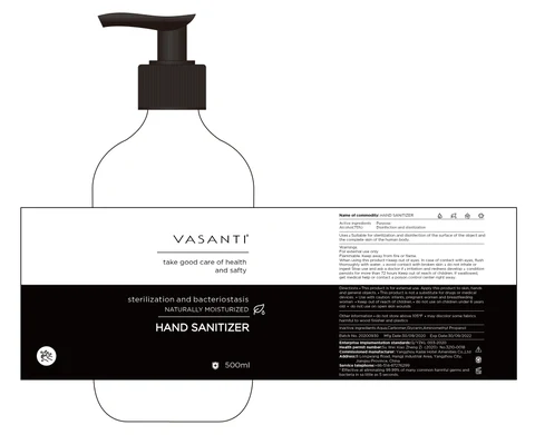 VASANTI HAND SANITIZER 포장