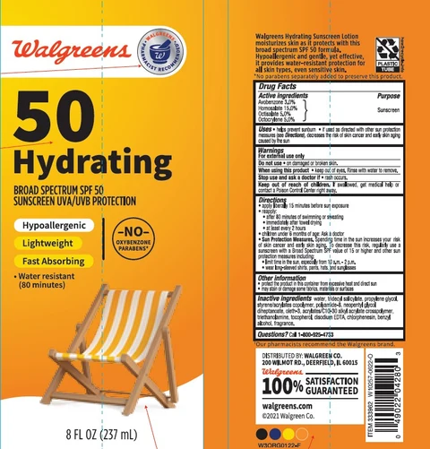 Walgreens SPF 50 Hydrating packaging