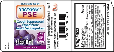 TRISPEC PSE Cough Suppressant Expectorant Nasal Decongestant GRAPE Flavor 포장