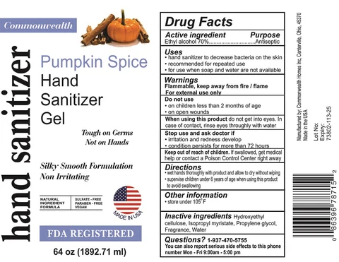 Commonwealth Pumpkin Spice Hand Sanitizer Gel 포장