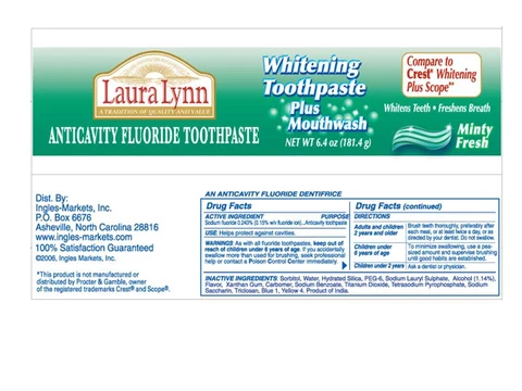 Laura Lynn Anticavity Whitening plus Mouthwash packaging