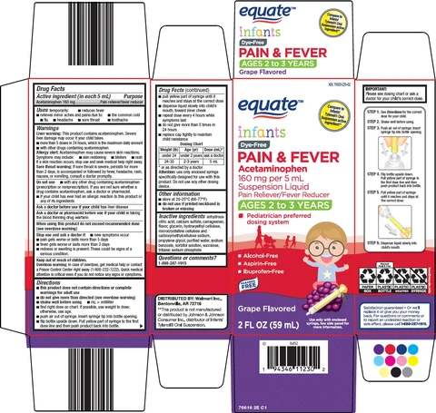equate infants pain and fever packaging