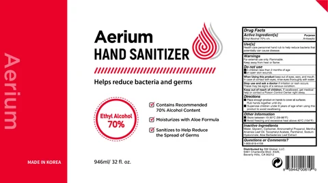 Aerium Hand Sanitizer 70% 946ml 포장