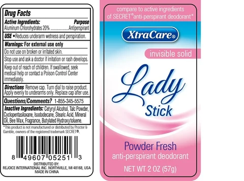XtraCare Invisible Solid Lady Stick Powder Fresh packaging