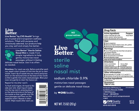 CVS Health Sterile Saline MistLive Better 포장