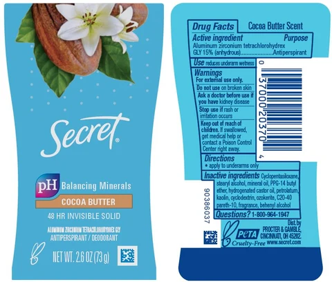Secret Cocoa Butter Invisible 포장