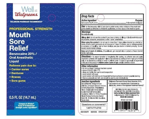 Walgreens Severe Oral Pain Reliever packaging