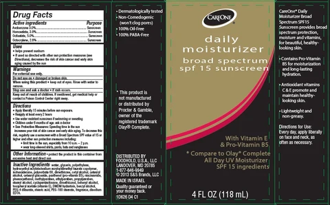CareOne Daily Moisturizer Broad Spectrum SPF15 Sunscreen 포장