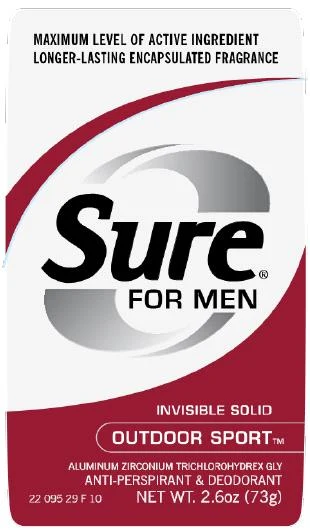 Sure for Men Invisible Solid AntiperspirantOutdoor Sport 포장