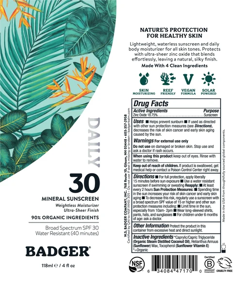 Badger SPF 30 Daily Sunscreen 포장