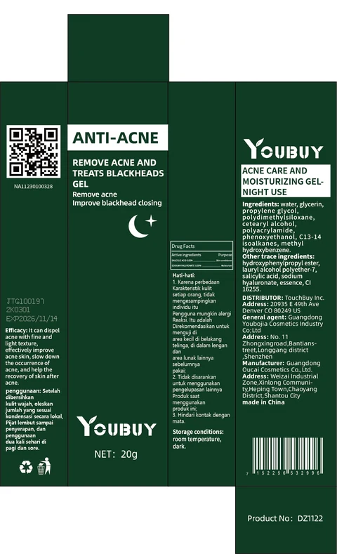 YOUBUY Acne Care and Moisturizing Gel-Night Use packaging